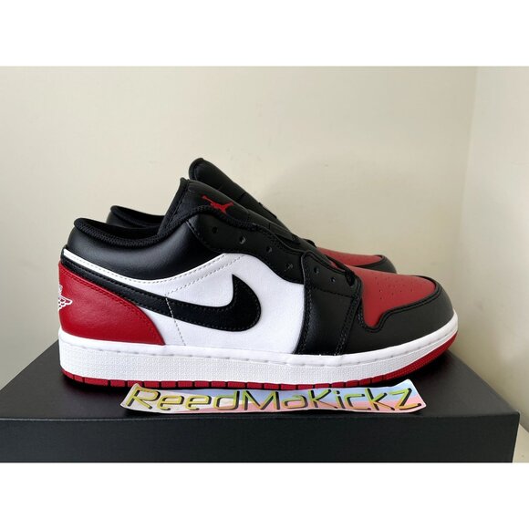 Jordan 1 Low Bred Toe 2.0 Mens Sizes 553558 161 - Picture 4 of 6